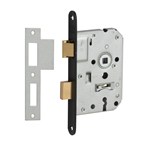 Nemef dag- en nachtslot - klavier 56 mm - doornmaat 50 mm - 1266/3 - zwart gelakt