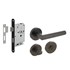 Intersteel Deurbeslag set toiletslot 63/8mm zwart met Deurkruk Bastian en WC-sluiting Antraciet grijs