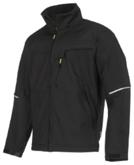 Snickers Workwear Soft Shell Jack - Workwear - 1212 - Zwart - maat XL