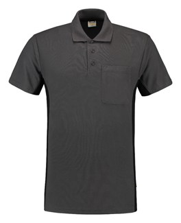 Tricorp Workwear 202002 Bi-color unisex poloshirt Donkergrijs Zwart S