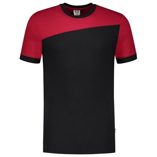 Tricorp 102006 T-shirt bicolor Naden - zwart/rood - maat S