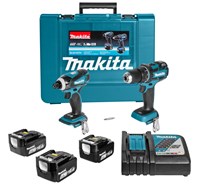 Makita accu combiset - boren/(slag)schroeven - DLX2116TX1 - 14,4V - 3x5.0 Ah accu en snellader - in koffer