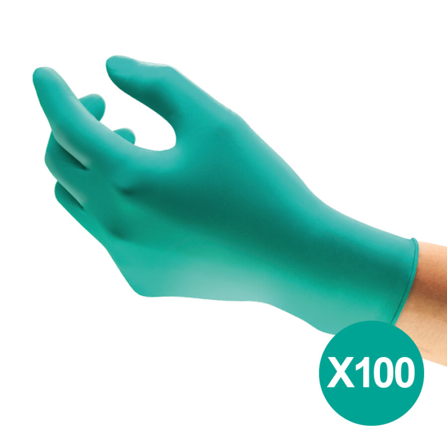 Ansell TouchNTuff 92-600 Nitril wegwerphandschoenen (100x) groen - latex/poedervrij maat 7/S