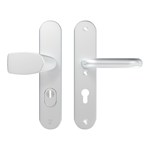 AXA veiligheidsbeslag knopkruk/kruk - SKG*** met kerntrekbeveiliging - Oval Plus kruk Wing+U - PC72 - alu. F1 