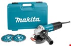 Makita haakse slijper 230V - 9558HNRGK2 - 840W - ∅125mm - met vastzetschakelaar en accessoireset - in koffer