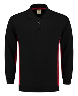 Tricorp polosweater Bi-Color - Workwear - 302001 - zwart/rood - maat XS