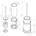 Dauby toiletborstel houder - Pure Plus - ruw metaal - whitepot