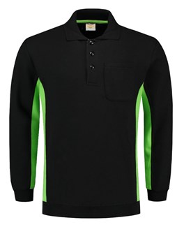 Tricorp polosweater Bi-Color - Workwear - 302001 - zwart/limoen groen - maat XS