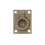 Intersteel luikring - rechthoekig - 65x49 mm - messing getrommeld