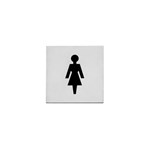 Intersteel pictogram damestoilet - zelfklevend - 76x76 mm - RVS geborsteld