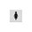 Intersteel pictogram damestoilet - zelfklevend - 76x76 mm - RVS geborsteld