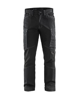 Blåkläder 1459 service werkbroek denim stretch - zwart maat 46