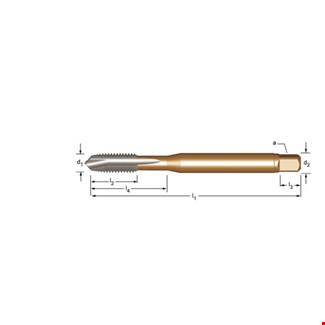 DORMER HSS-E machinetap - voor metrische schroefdraad - ongecoat - DIN 371 - vorm B - schilaansnijding 2.5xD - doorlopende gaten