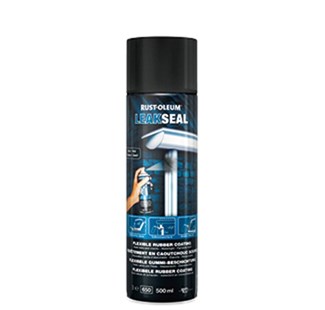 Rust-Oleum rubber spray spuitbus - Leakseal - zwart - zijdeglans - 0,5l - spuitbus