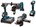 Makita combiset boren/(slag)schroeven/slijpen/reciprozagen - DLX4157TX1 - 18 V - 2x5,0 Ah accu en snellader - in tas