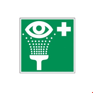 Brady informatie sticker - vierkant 10 x 10 cm - ogen spoelen - 800252