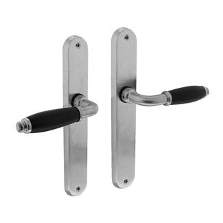 Intersteel deurkruk op schild - Courgette - blind - ovaal - mat chroom