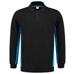 Tricorp polosweater Bi-Color - Workwear - 302001 - zwart/turquoise - maat XXL