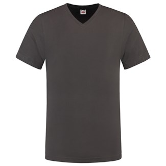 Tricorp T-shirt V-hals fitted - Casual - 101005 - donkergrijs - maat S
