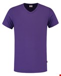 Tricorp T-shirt V-hals fitted - Casual - 101005 - paars - maat XXL