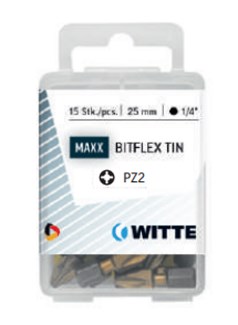 Witte pozidriv bits MAXX Bitflex tin [5x] - 1/4'' - PZ 1 - 25 mm