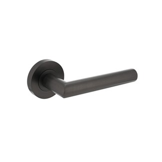 Intersteel deurkruk op rond rozet - Bastian - Ø 52x10 mm - antraciet grijs