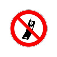 Brady verbodssticker -  rond 10 cm - mobieltje      - 800227
