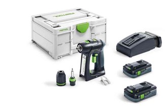Festool accu schroefboormachine - C 18 HPC 4,0 I-Plus - 18 V - 2x4.0 Ah accu en snellader - in systainer SYS 3