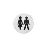 Intersteel pictogram dames en heren - zelfklevend - Ø 76 mm - RVS geborsteld