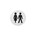 Intersteel pictogram dames en heren - zelfklevend - Ø 76 mm - RVS geborsteld