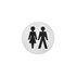 Intersteel pictogram dames en heren - zelfklevend - Ø 76 mm - RVS geborsteld