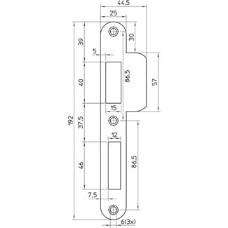 Nemef sluitplaat pa646/17 RVS rond draairichting 2-4 korte lip