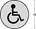 Intersteel pictogram toilet mindervalide - zelfklevend - Ø 76 mm - RVS geborsteld
