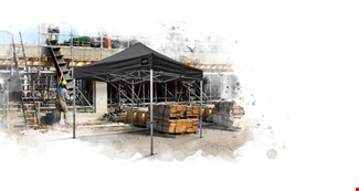 Grizzly werktent - GO-WORK 50 - 4x4 m - alum. frame brede voet - zwart