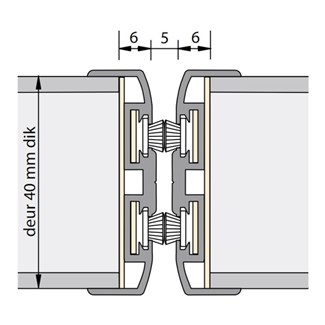 Alprokon Ferno-Tec uitvoering 311 - aanslag/wissel/pendelprofiel - brandwerend 2400mm  