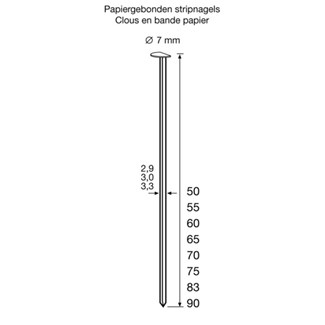 Dutack Clipped head nails 2.8x50mm [5.000] gegalv.