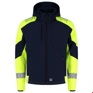 Tricorp Softshell Capuchon Reflective Redefined 406111 Ink/Yellow - maat 3XL