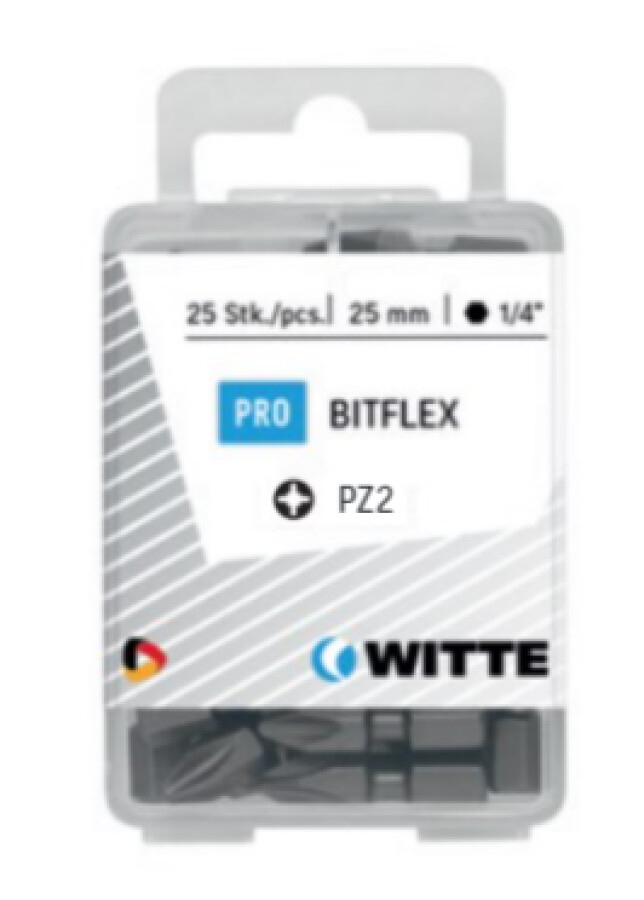 Witte pozidriv bit Bitflex [25x] - 1/4&apos;&apos; - PZ 2 - 25 mm