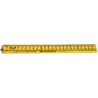 Schuil duimstok - geel - kunststof - 1 meter - 4 delig