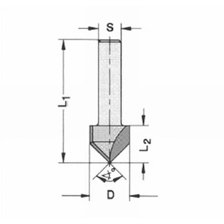 JSO-TR v-groeffrees - 14mm - 90graden - HW s8 z=2 - 24263-5-14000