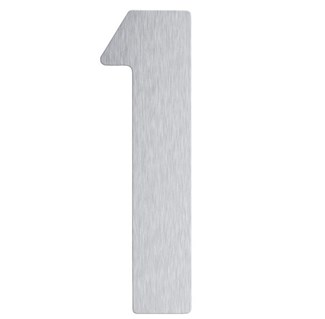 Artitec huisnummer - nr. 1 - blinde bevestiging - RVS - mat geborsteld - 120 mm