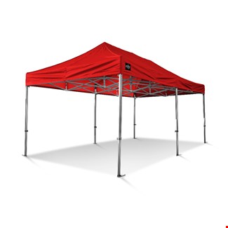 Grizzly werktent - GO-WORK 50 - 3x6 m - alum. frame brede voet - rood