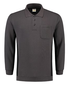 Tricorp polosweater Bi-Color - Workwear - 302001 - donkergrijs/zwart - maat XS