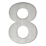 Artitec huisnummer - nr. 8 - blinde bevestiging - RVS - mat geborsteld - 120 mm
