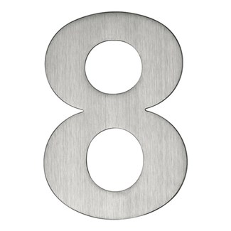Artitec huisnummer - nr. 8 - blinde bevestiging - RVS - mat geborsteld - 120 mm