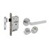 Intersteel deurbeslag set - toilet-/badkamersluiting 63/8 mm - deurkruk hoek 90°- RVS geborsteld