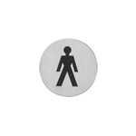 Intersteel pictogram herentoilet - zelfklevend - Ø 76 mm - RVS geborsteld