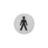 Intersteel pictogram herentoilet - zelfklevend - Ø 76 mm - RVS geborsteld