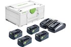Festool Energie-set - SYS 18V 4x5,2/TCL 6 DUO - 18V - 4x5.2 Ah accu en duolader - in systainer