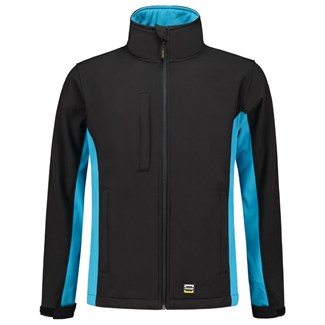 Tricorp softshell jack - Bi-Color - Workwear - 402002 - zwart/turquoise - maat M